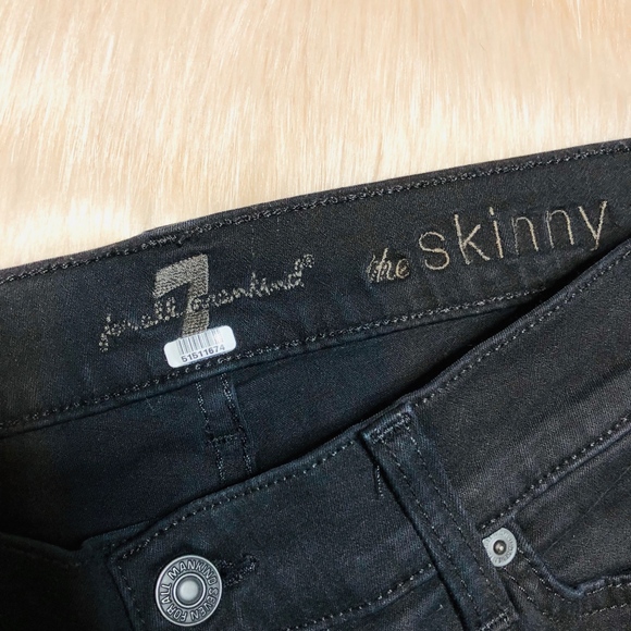 7 For All Mankind The Skinny Black Jeans - Picture 7 of 9